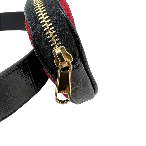 Gucci Ophidia Mini Belt Bag Red Suede Web Stripe GG Logo Fanny Pack - Picture 6 of 12
